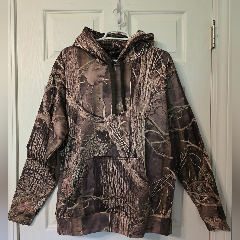 Men's Hooded Camo Pullover Hoodie - Brown/Tan